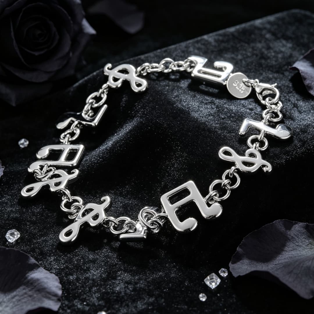 Ethnic Fashion Sale - Bestseller: 925 Sterling Silber Spezielle Musiknoten-Armbänder