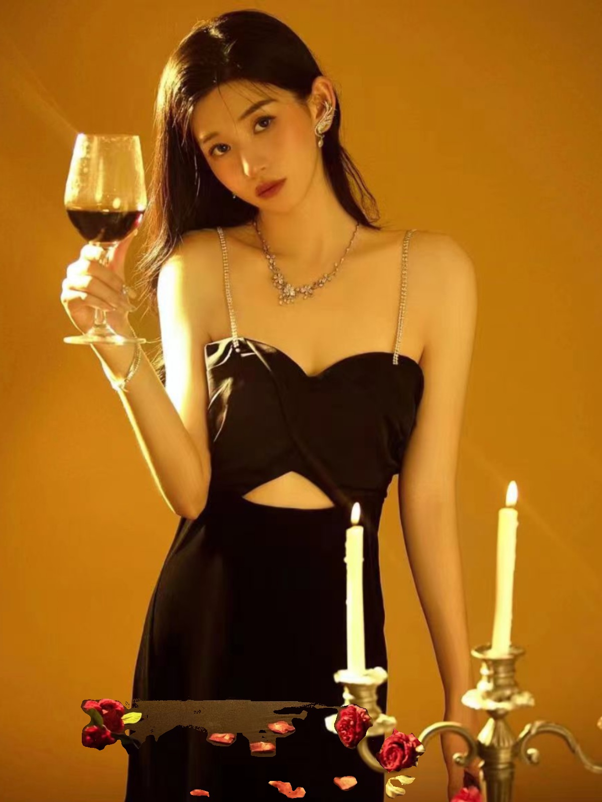 Ethnic Fashion Studio - Sexy Rückenfreies Trägerkleid für Fotostudio-Themen, Modische