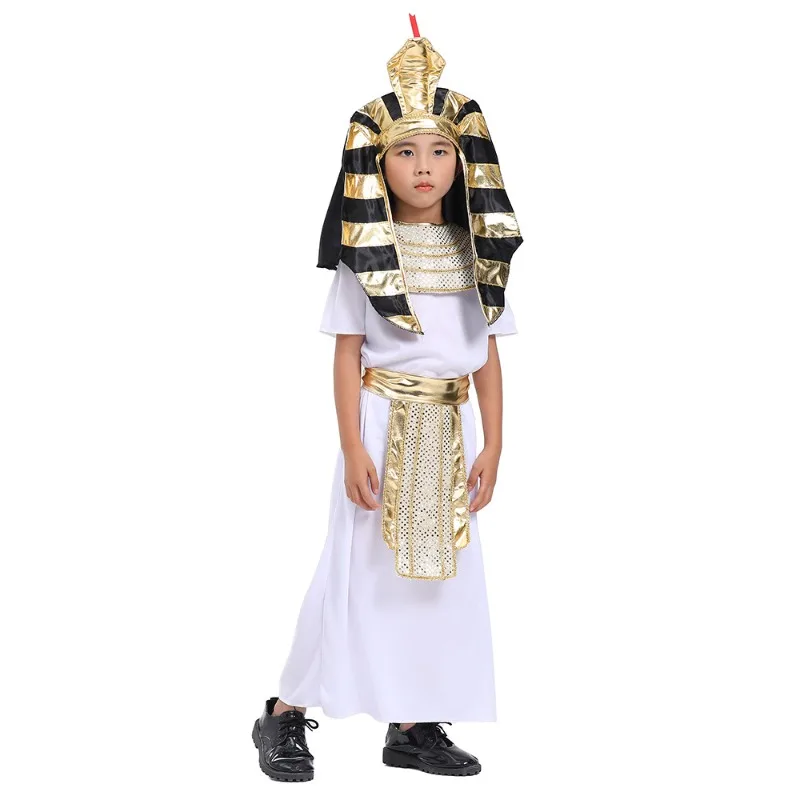 Ethnic Gown - Ägyptisches Pharaonen-Königskostüm für Kinder, ethnische Themen-Rollenspiel-Verkleidung,