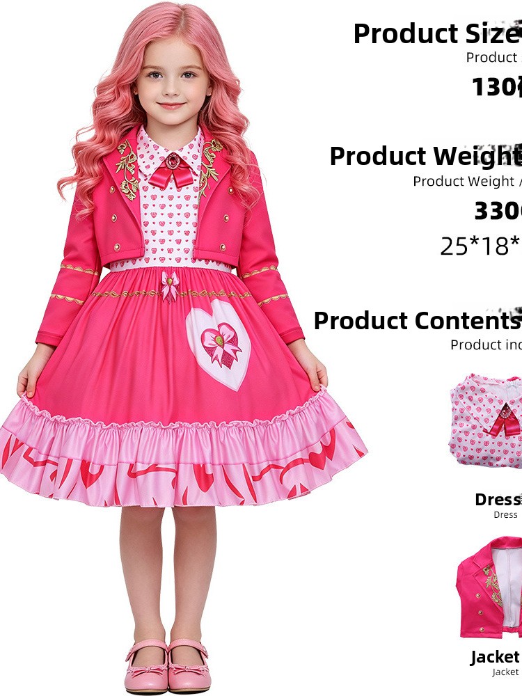 Ethnic Fashion Online - Neues Rosa Kleid Cosplay-Aufführungskostüm Bühnenkleid in