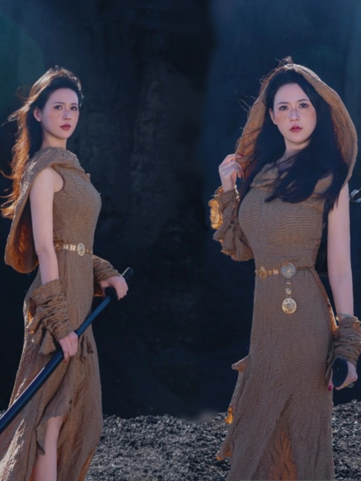 Ethnic Fashion Online - Neues Wüstenprinzessinnen-Stil Fotografie-Kleid Ethnischer Charakter Reise-Shooting