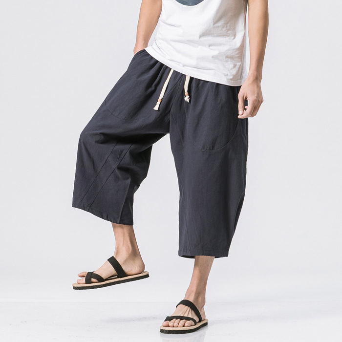 Ethnic Fashion Men - Herren Sommer Neue Stilrichtung Lose Einfarbige