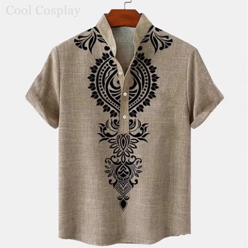 Herren Retro Henley-Shirt mit  – Ethnic Fashion Men Bewertung und Preis