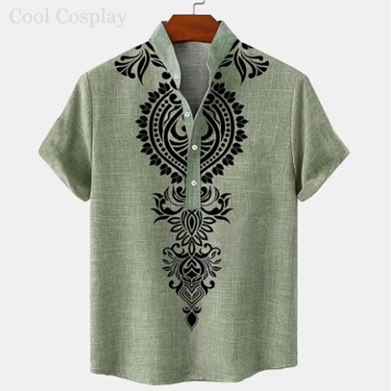 Herren Retro Henley-Shirt mit  – Ethnic Fashion Men Bewertung und Preis