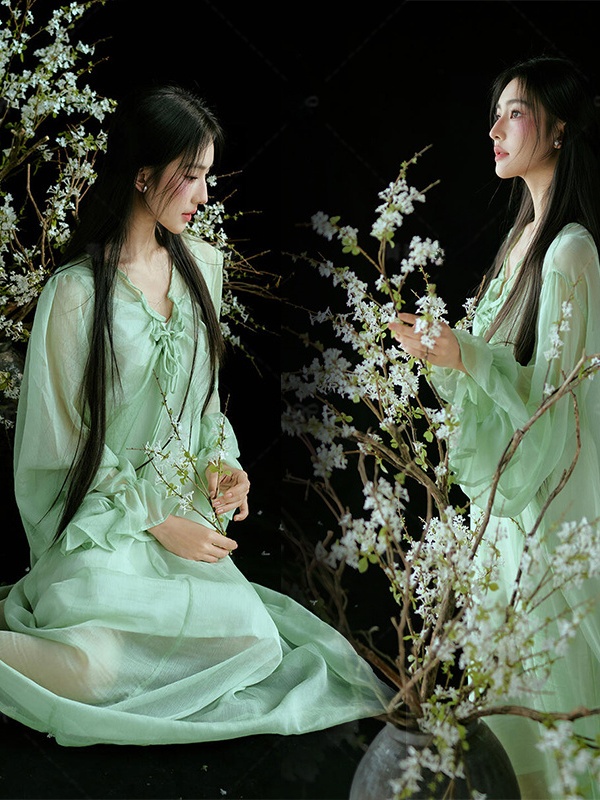 Grünes Kleid im chinesischen S – Ethnic Fashion Studio Bewertung und Preis