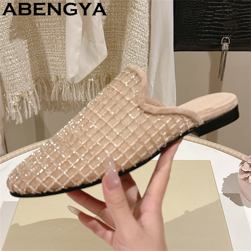 Glänzende Spitzen-Mesh-Slipper – Ethnic Fashion Bewertung und Preis