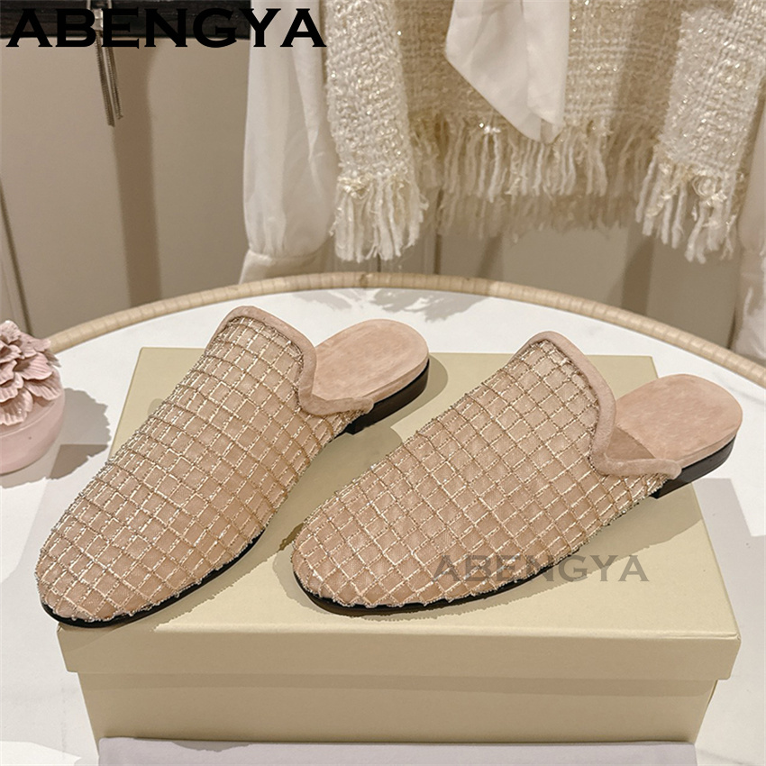 Glänzende Spitzen-Mesh-Slipper – Ethnic Fashion Bewertung und Preis