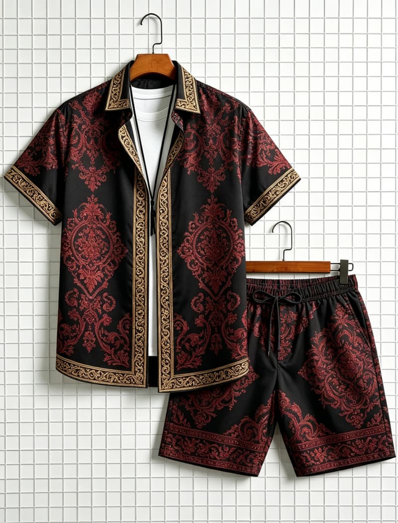 Herren-Set mit ethnisch bedruc – Ethnic Fashion Bewertung und Preis