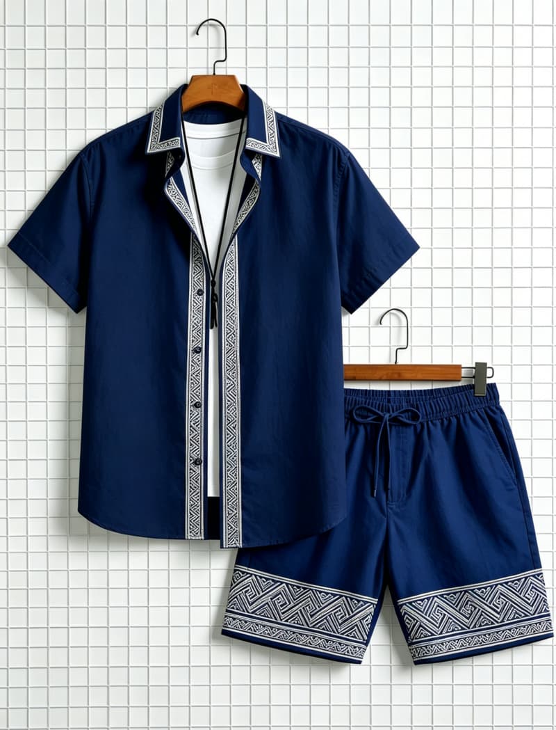 Herren-Set mit ethnisch bedruc – Ethnic Fashion Bewertung und Preis