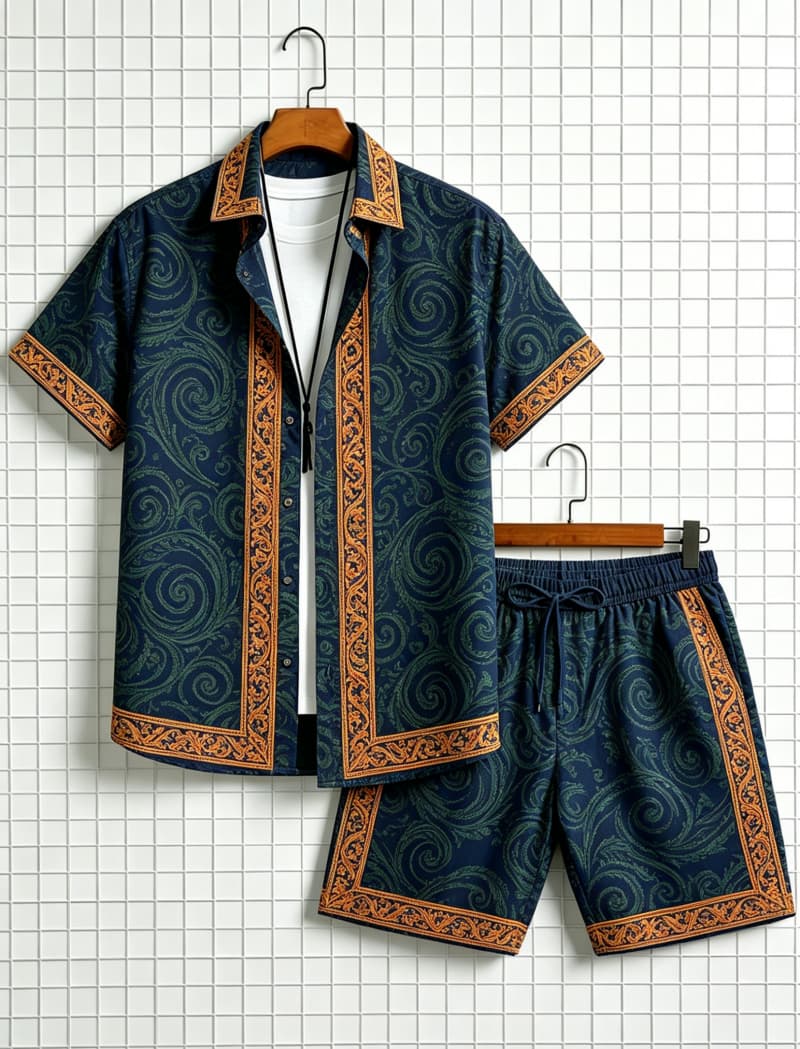 Herren-Set mit ethnisch bedruc – Ethnic Fashion Bewertung und Preis