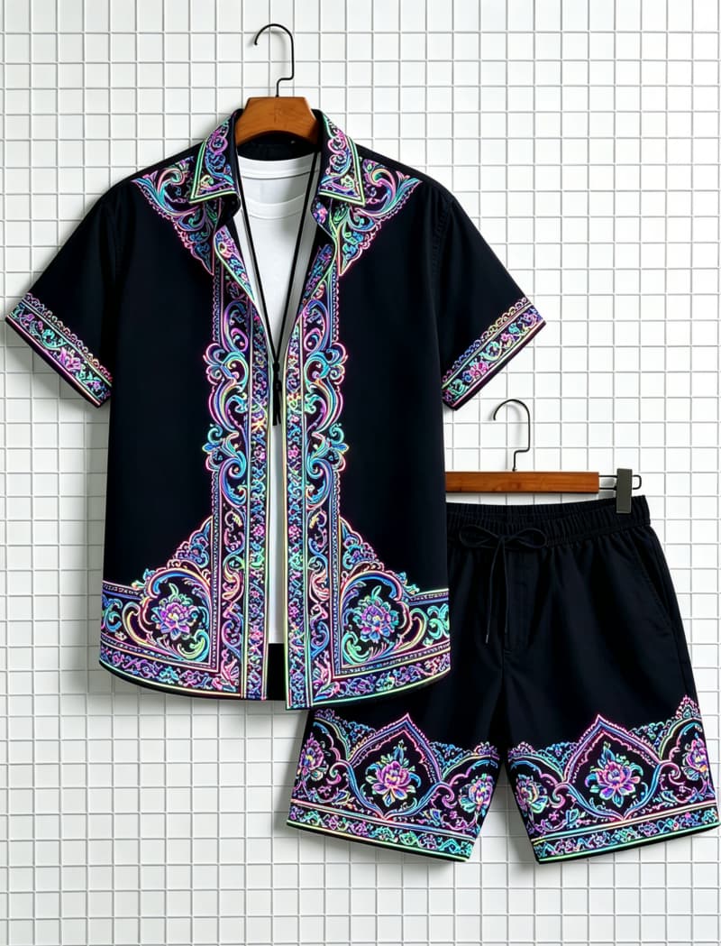 Herren-Set mit ethnisch bedruc – Ethnic Fashion Bewertung und Preis