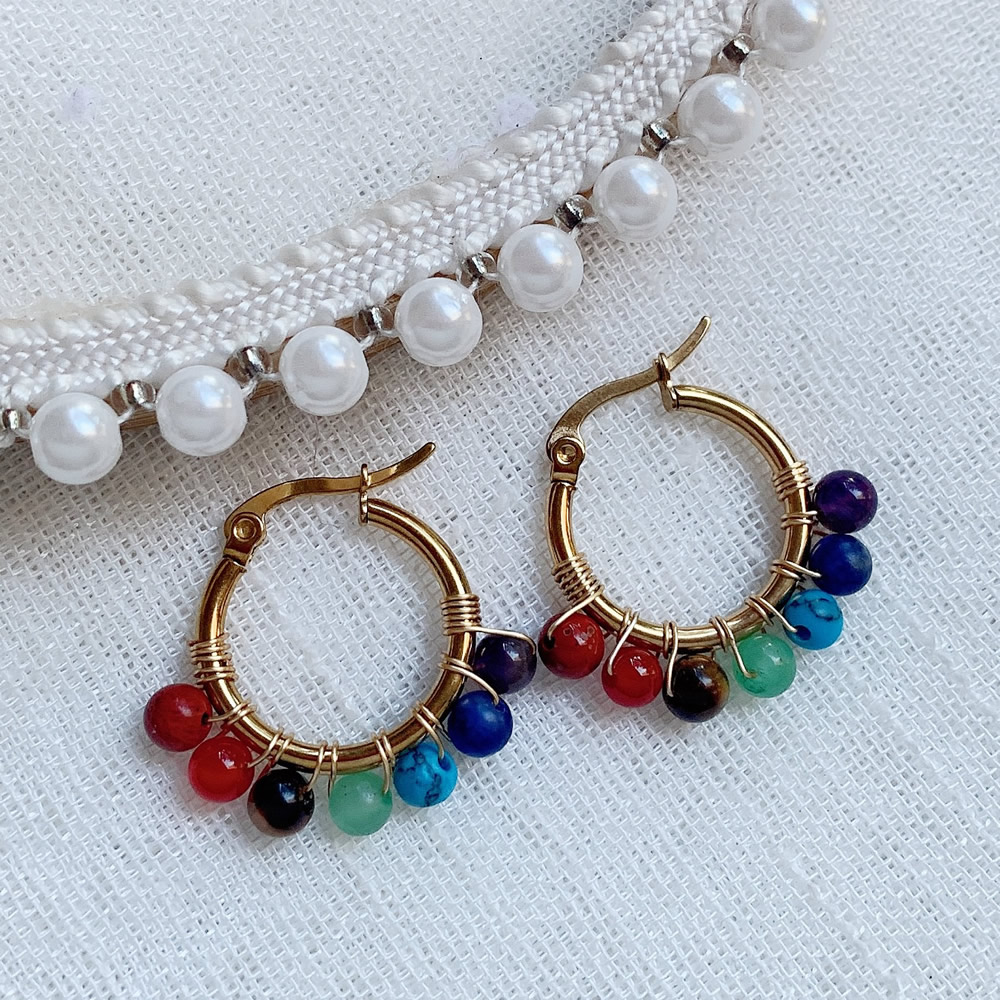 7 Chakras Natürliche Stein Ohr – Aura Ethnic Fashion Bewertung und Preis